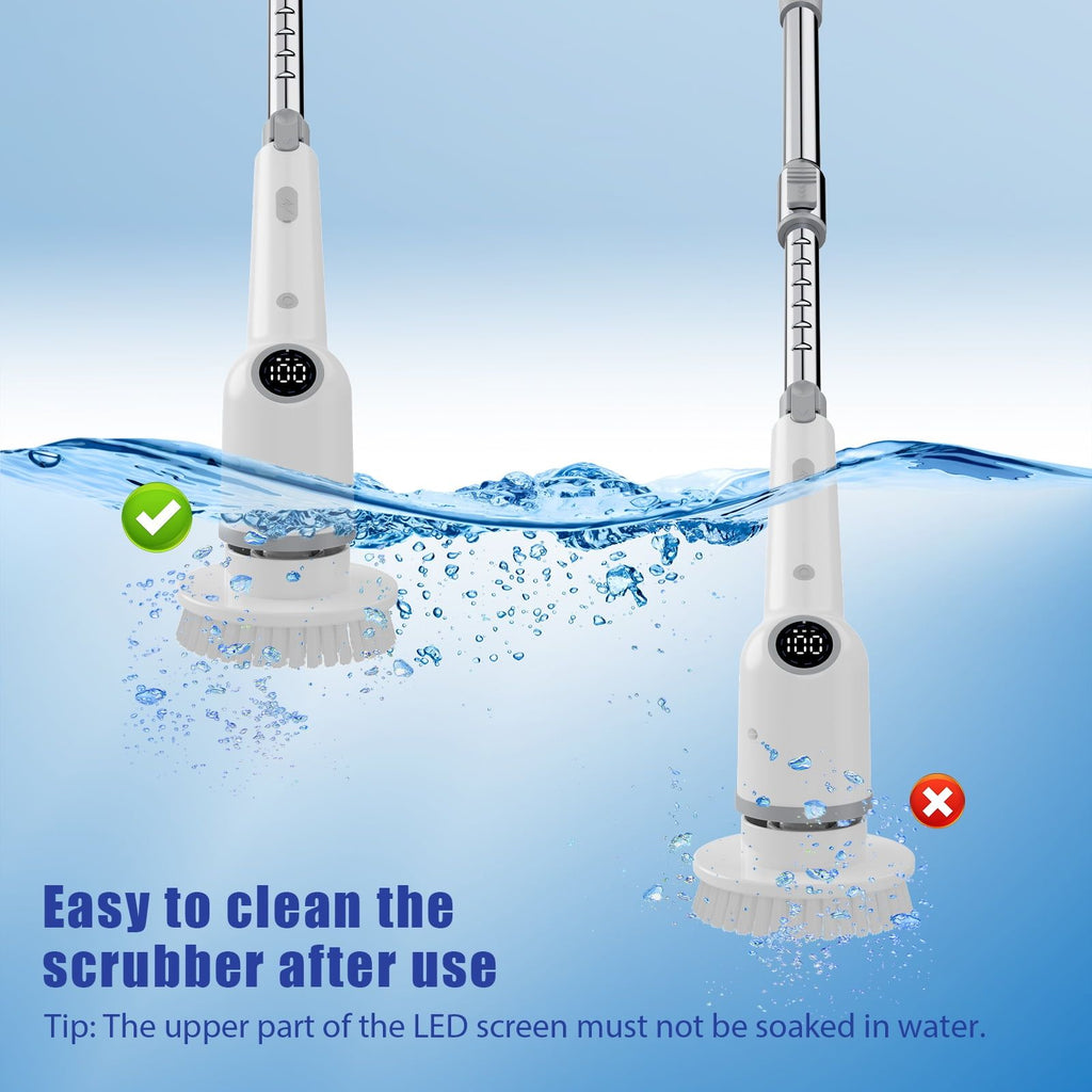 Rinse the brush head in water after use; keep the LED screen above the water